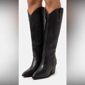 Madden Girl New Tall Black Western Boots Size 8.5 -